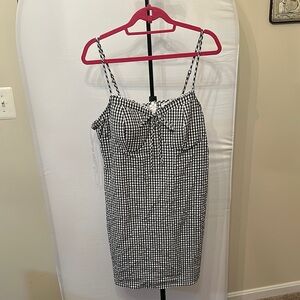 No Boundaries Black and White Sheath Mini Dress